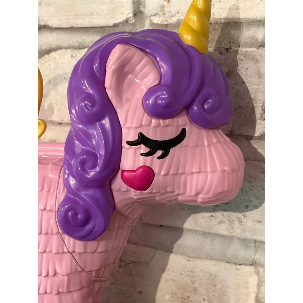 Mattel Polly Pocket Unicorn Party Playset Pink Piñata Carry Case